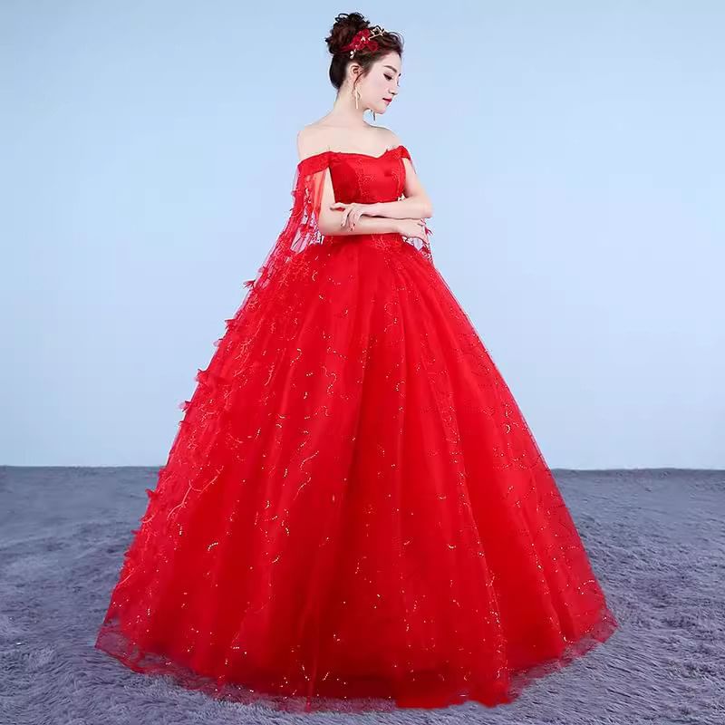 Ball Gown Off-Shoulder Sequin Floral