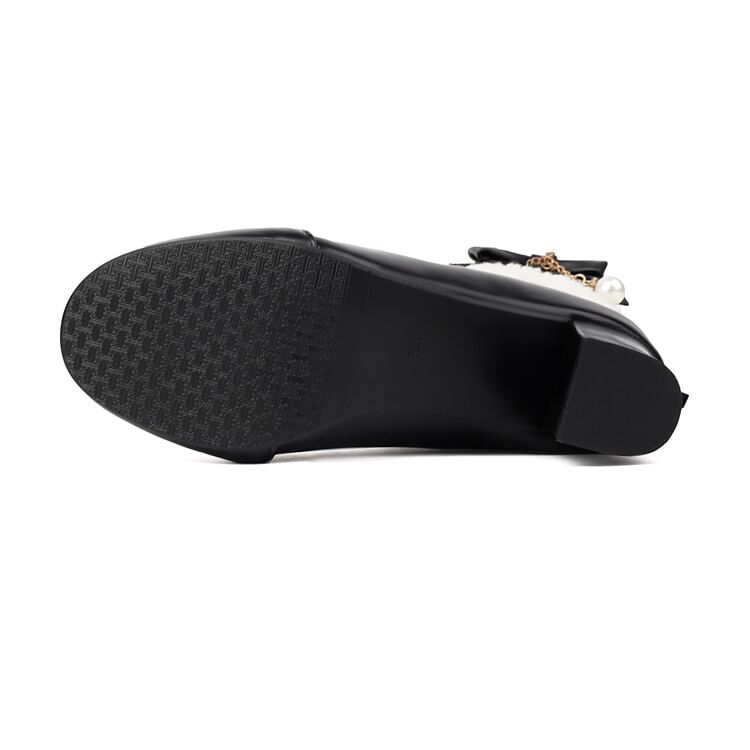 Heel Panel Short Bow Boots Fleece Chunky