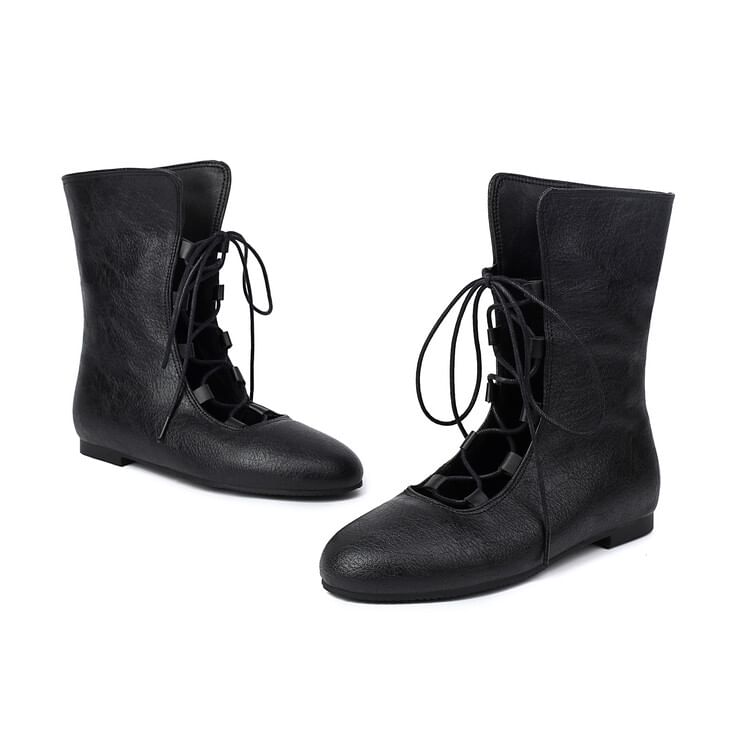 Lace-Up Short Boots