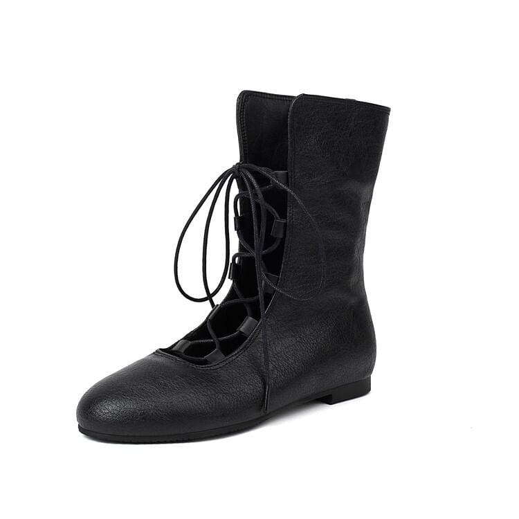 Lace-Up Short Boots