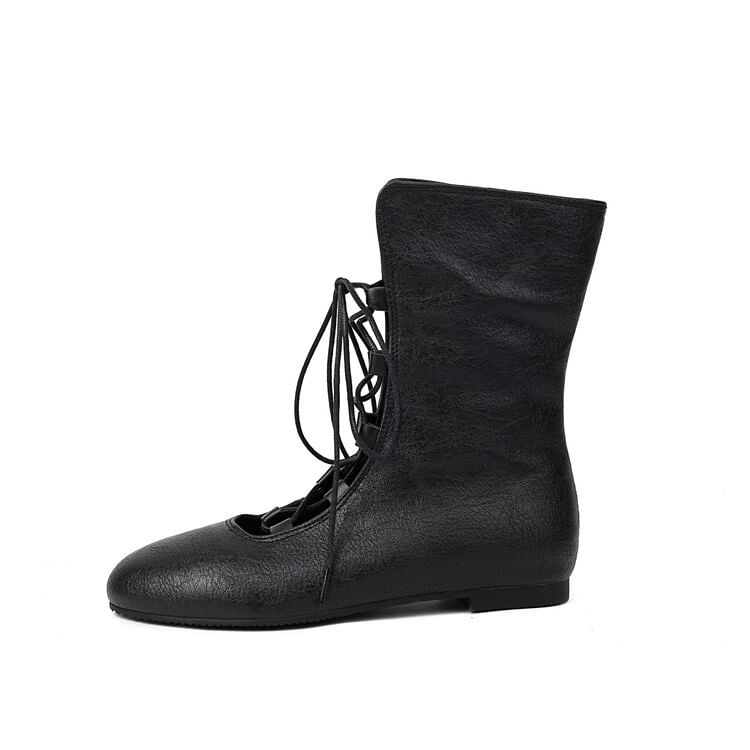 Lace-Up Short Boots