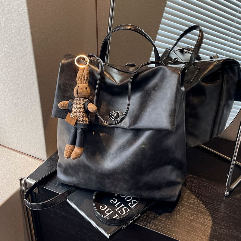 Faux With Backpack Leather Flap Charm