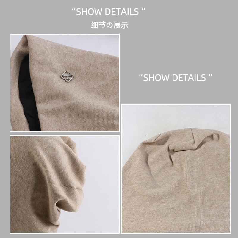 Metal Slouchy Plate Beanie Letter B