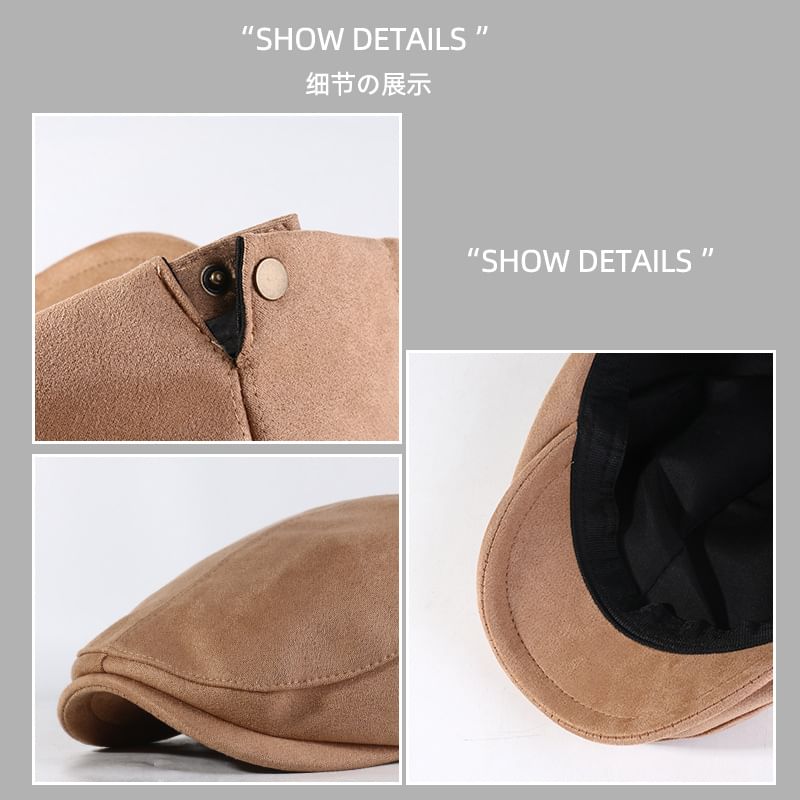 Suede Cap Flat Faux