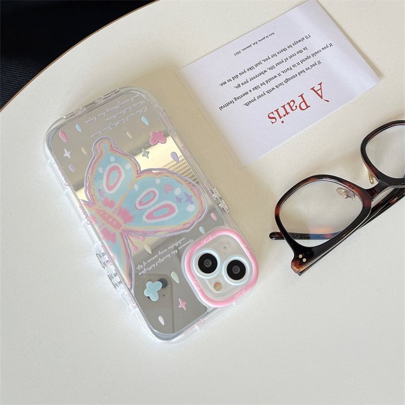 Print Butterfly Case Mirrored Phone