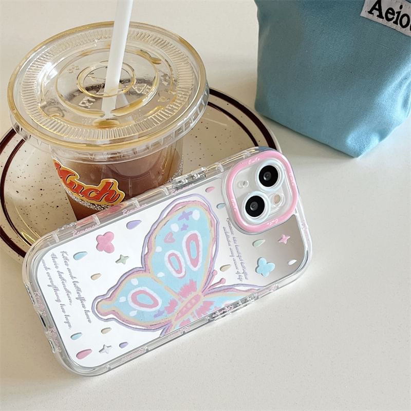 Print Butterfly Case Mirrored Phone