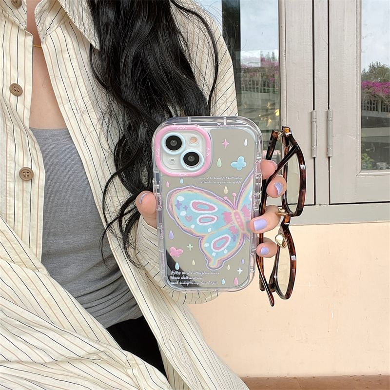 Print Butterfly Case Mirrored Phone