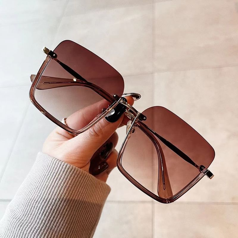 Square Frame Sunglasses Half