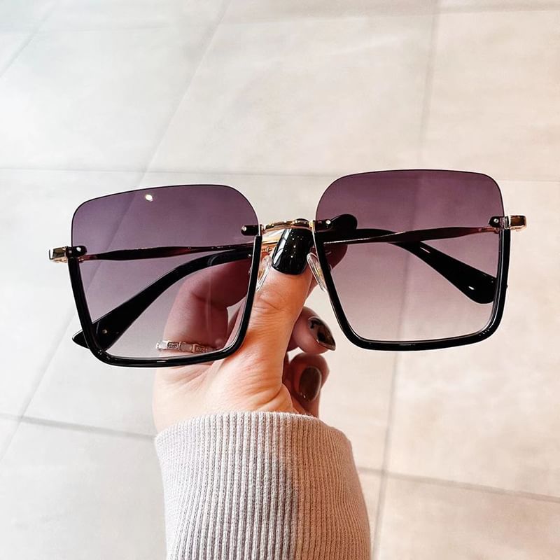 Square Frame Sunglasses Half