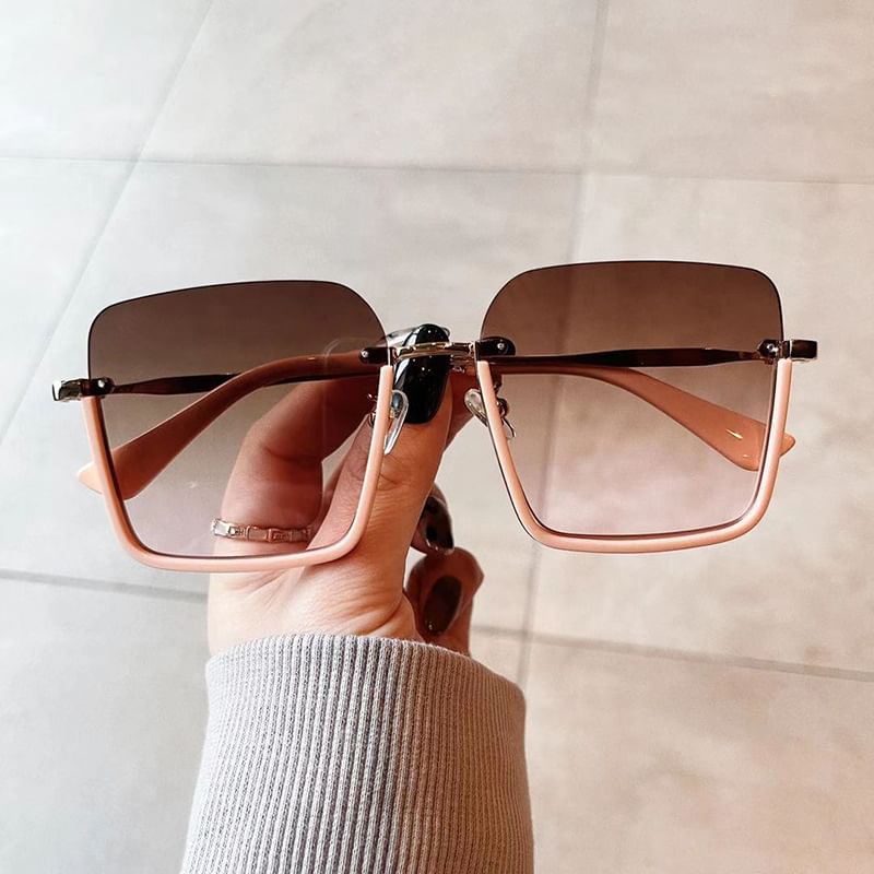 Square Frame Sunglasses Half