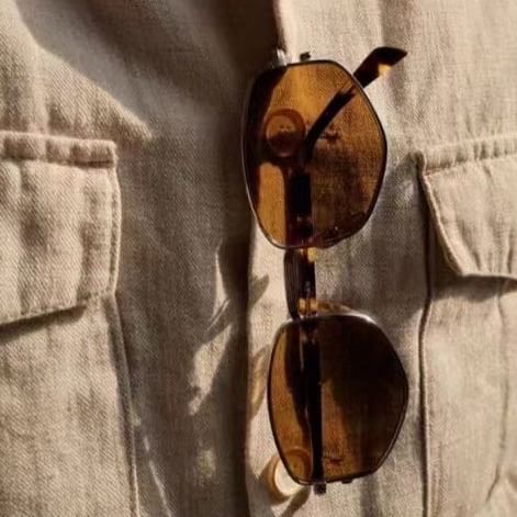 Geometric Metal Sunglasses Frame