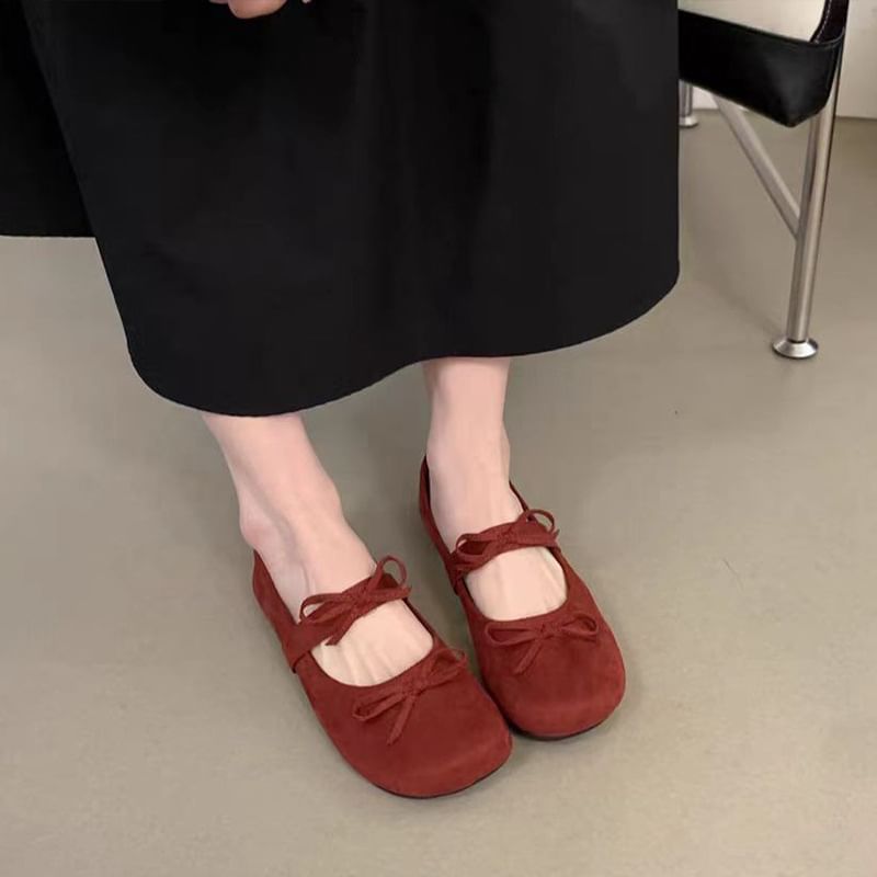 Mary Accent Plain Jane Bow Flats