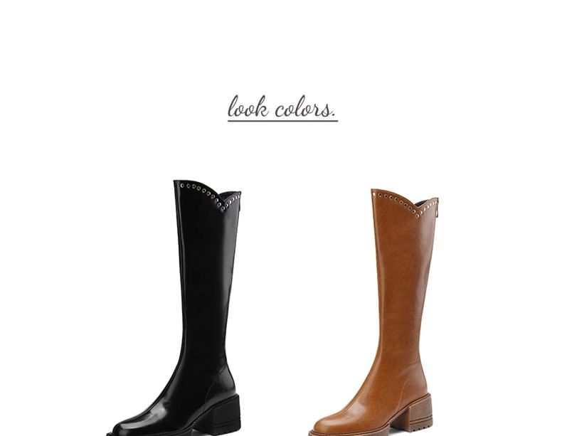 Boots Platform High Studded Knee