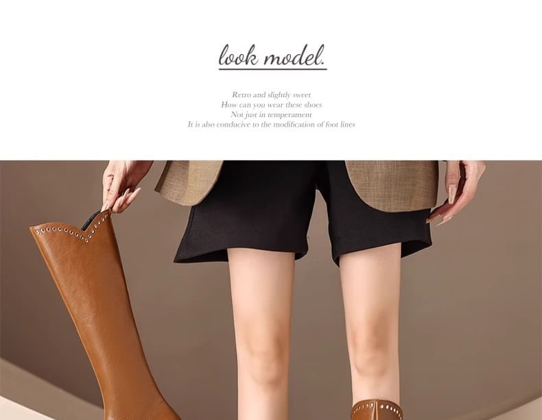 Boots Platform High Studded Knee