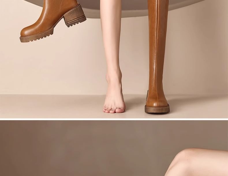 Boots Platform High Studded Knee