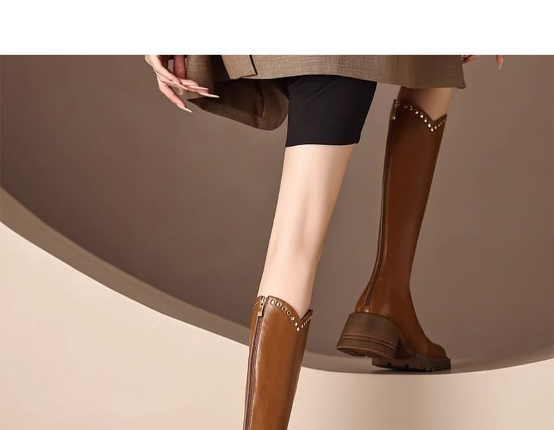 Boots Platform High Studded Knee