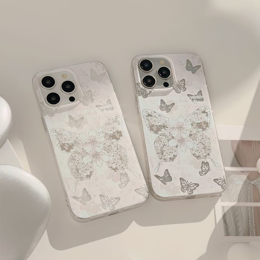 Butterfly Case Floral Phone