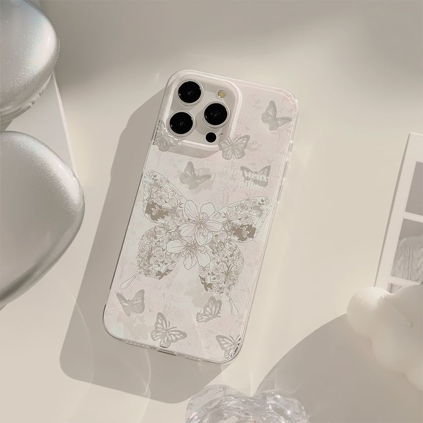 Butterfly Case Floral Phone