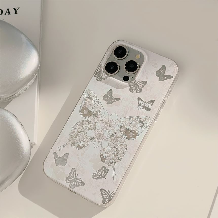 Butterfly Case Floral Phone