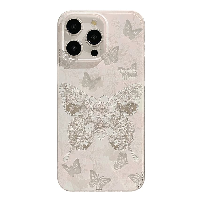 Butterfly Case Floral Phone