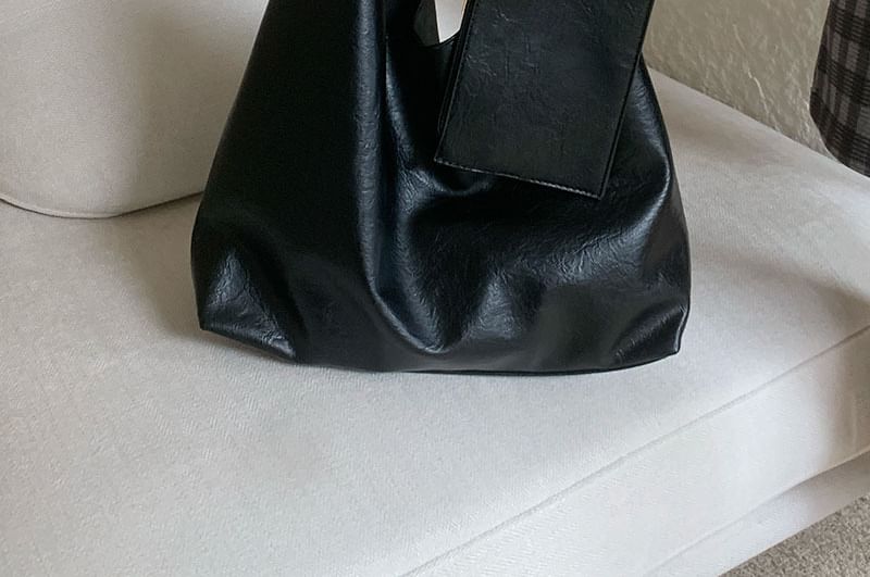 Bag Leather Faux Tote Pouch With Plain