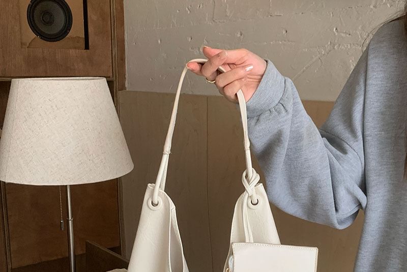 Bag Leather Faux Tote Pouch With Plain