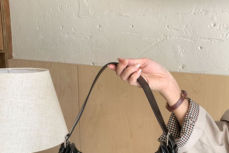 Crescent Shoulder Faux Leather Bag