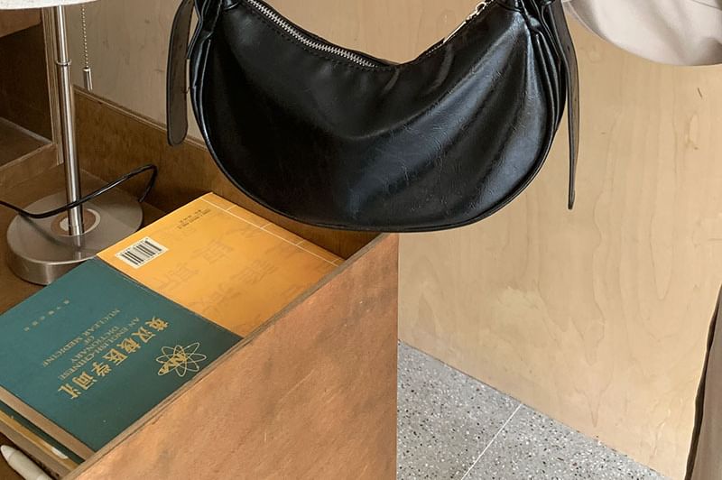 Crescent Shoulder Faux Leather Bag