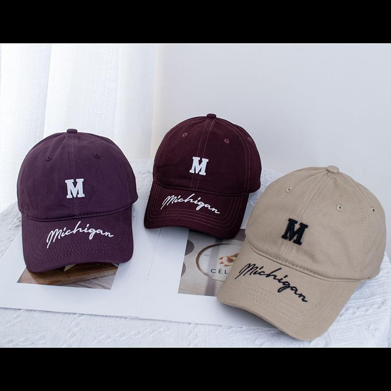 (Various Cap Embroidered Lettering Baseball Designs)