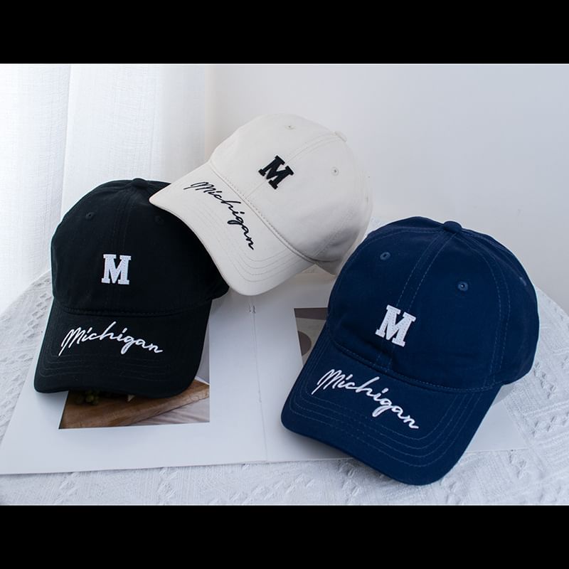 (Various Cap Embroidered Lettering Baseball Designs)