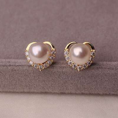 Rhinestone Stud Pearl Faux Ear