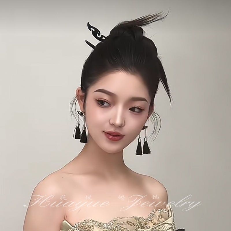 Set Tassel Earring Drop Hair Rhinestone / Stick