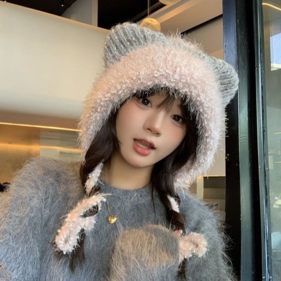 Wool Ear Cat Trapper Hat