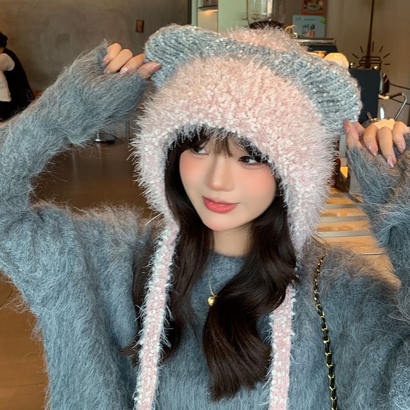 Wool Ear Cat Trapper Hat