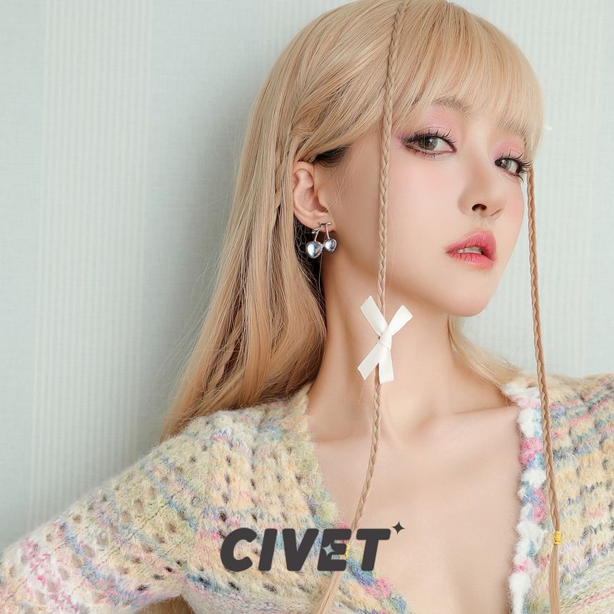 Cherry Stud / Heart Earring Clip-On