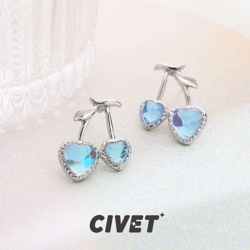 Cherry Stud / Heart Earring Clip-On