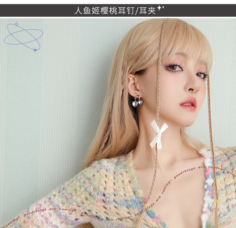 Cherry Stud / Heart Earring Clip-On