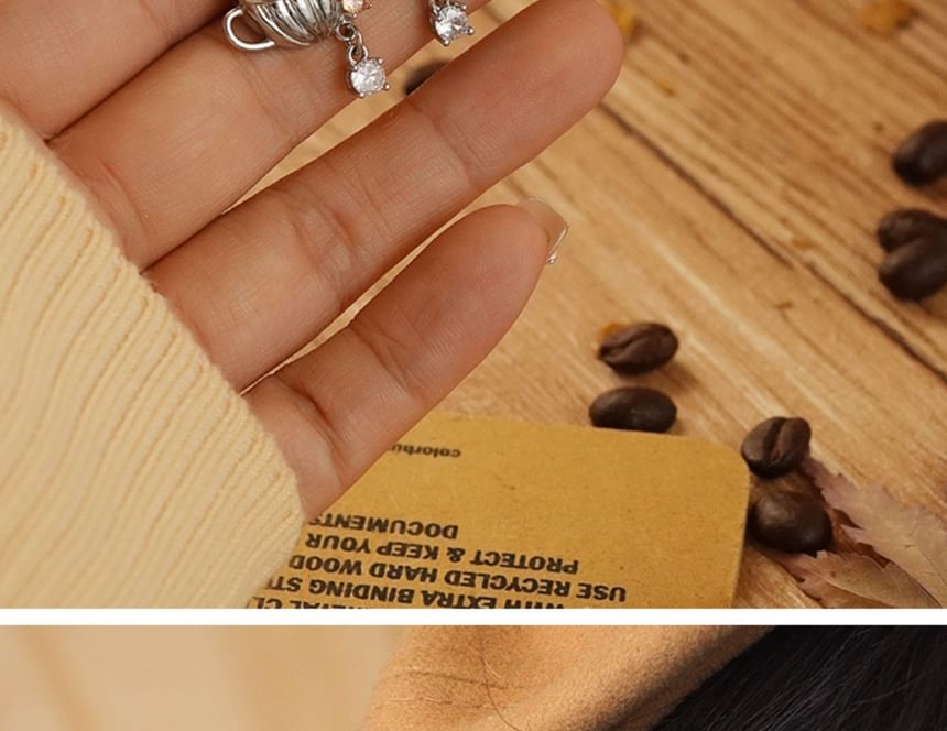 Coffee / Stud Clip On Earring