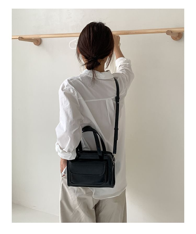 Leather Multi-Pocket Bag Crossbody Faux