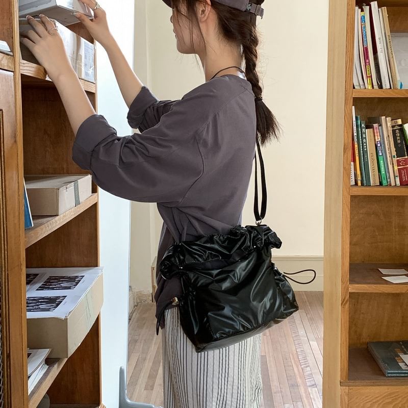 Ruched Drawstring Bag Shoulder
