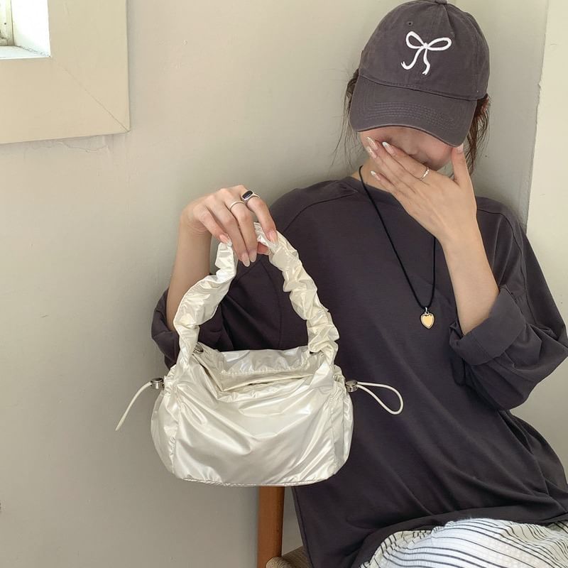 Ruched Drawstring Bag Shoulder