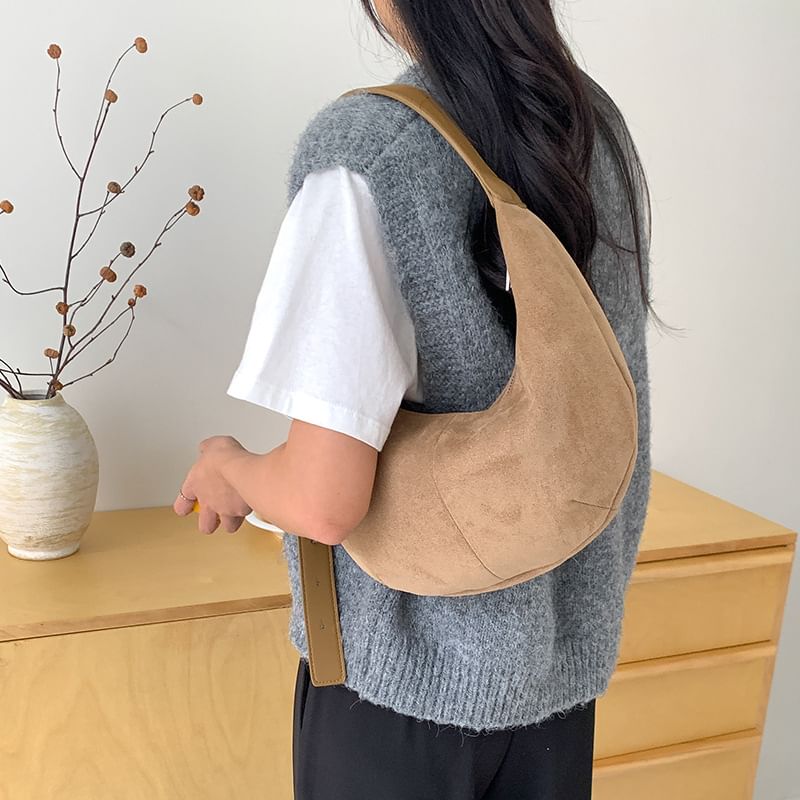 Faux Suede Shoulder Bag