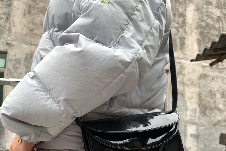 Leather Faux Flap Bag Bow Crossbody