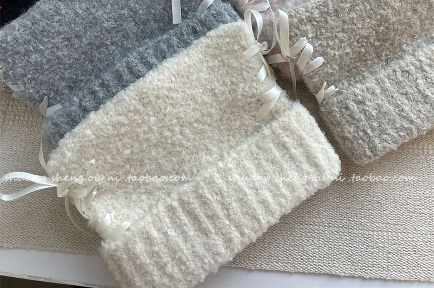 Knit Lace Up Beanie