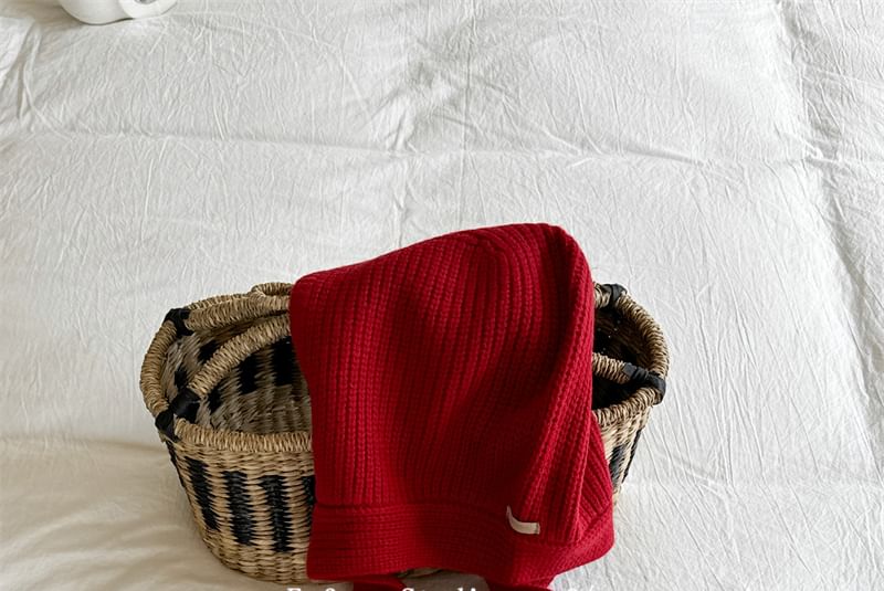 Plain Knit Bonnet Hat