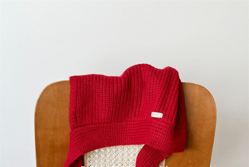 Plain Knit Bonnet Hat