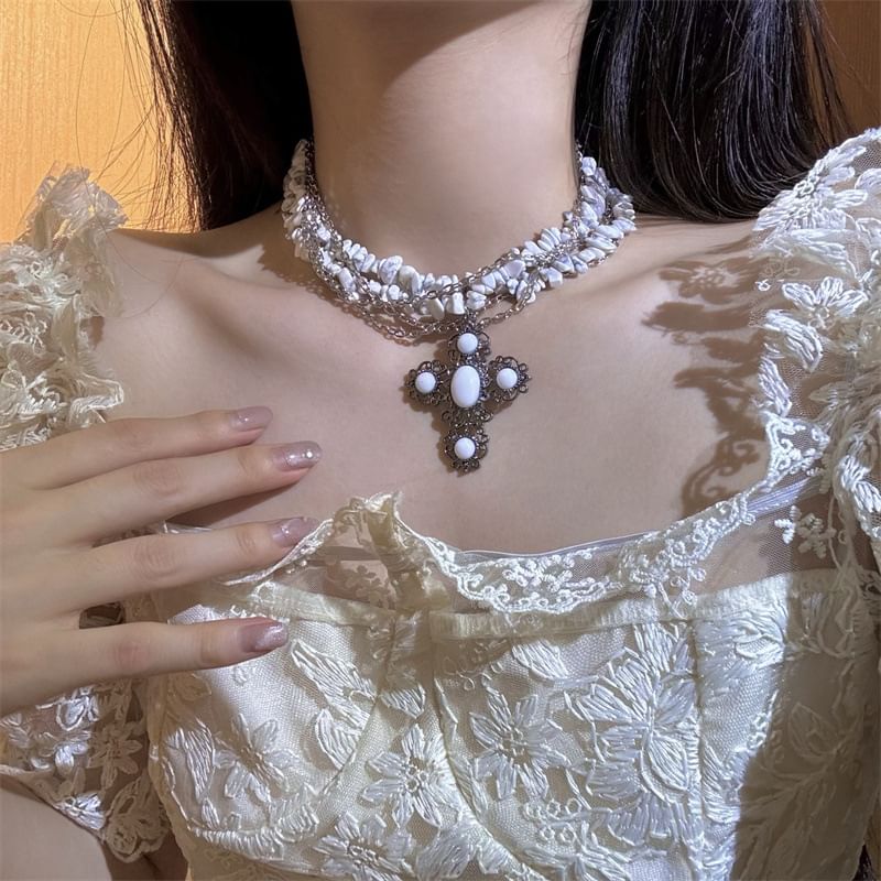 Necklace Beaded Cross