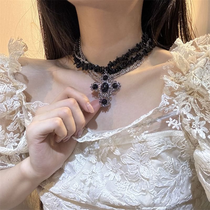 Necklace Beaded Cross