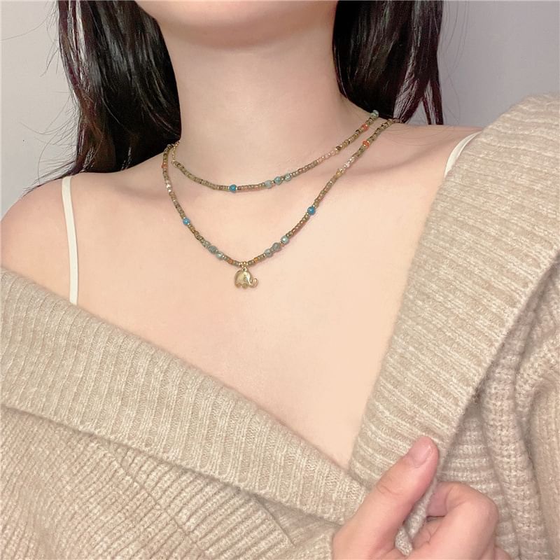 Elephant / Necklace Beaded