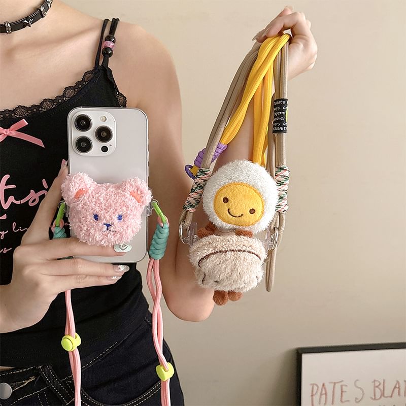 On Lanyard Plush Clip Phone Cartoon